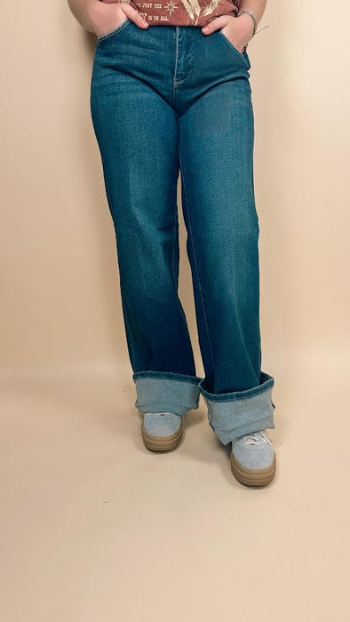 Risen Tummy Control Mid Rise Wide Cuffed