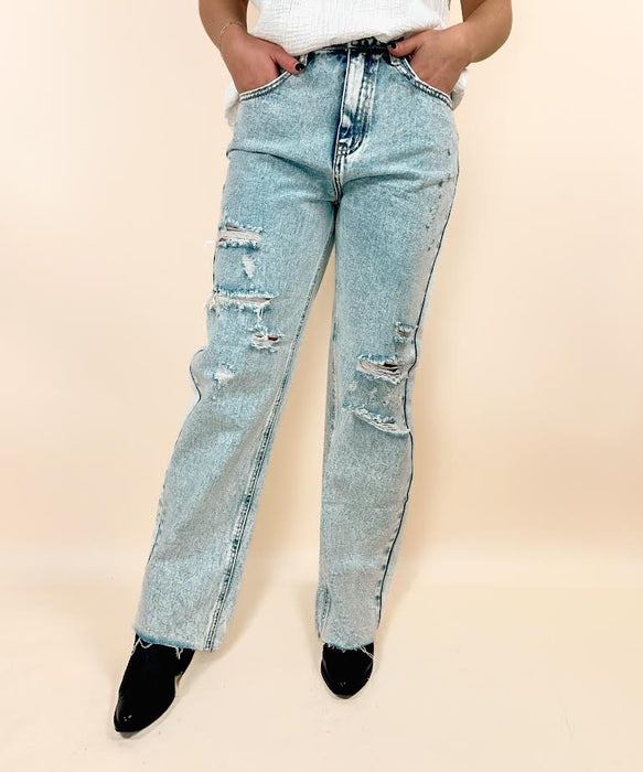 Dogma High Rise Straight Leg Denim Jeans