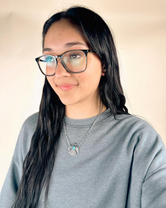 Western Textured Thunderbird Gemstone Necklace