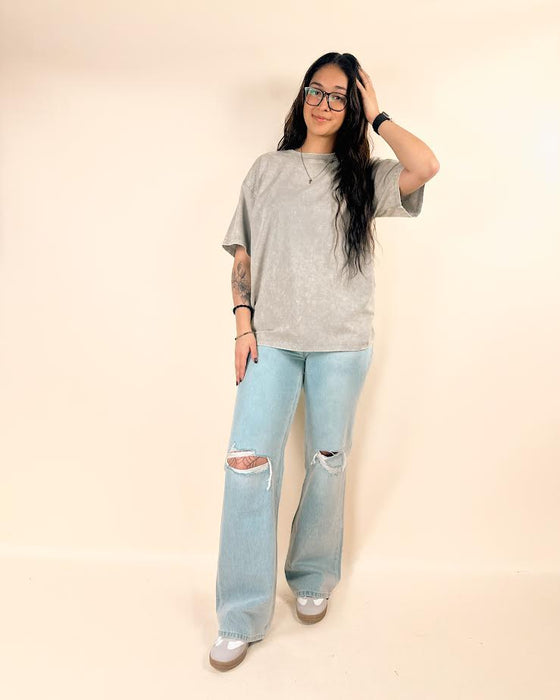 Acid Wash Boyfriend Box Tee