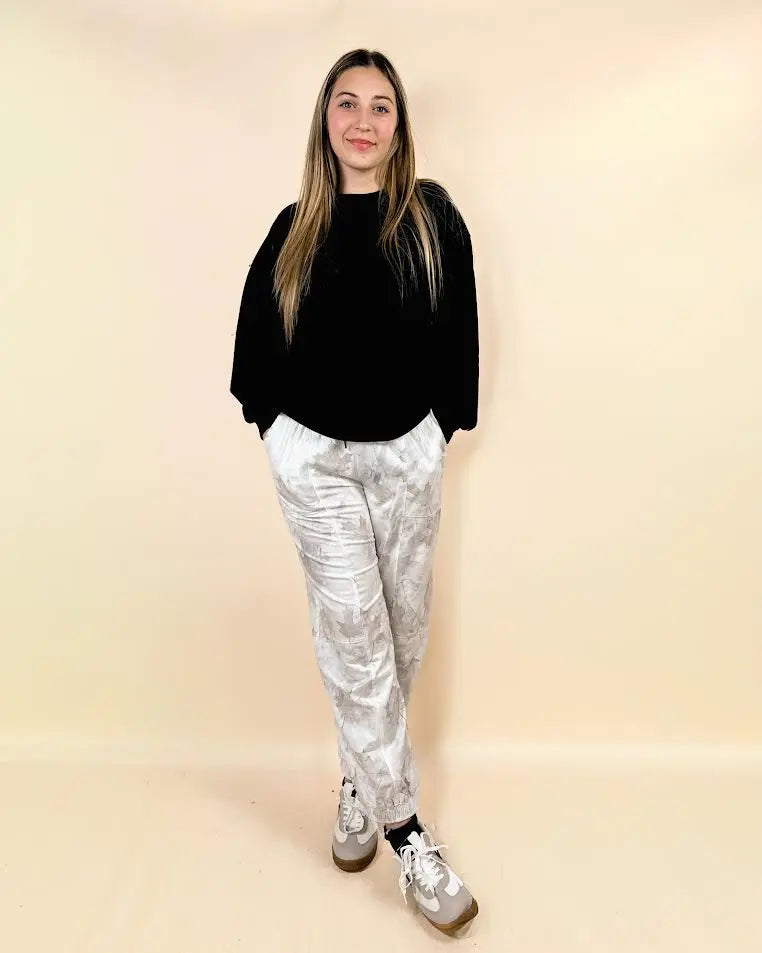 Baggy Camo Joggers with Drawstring Dear lover