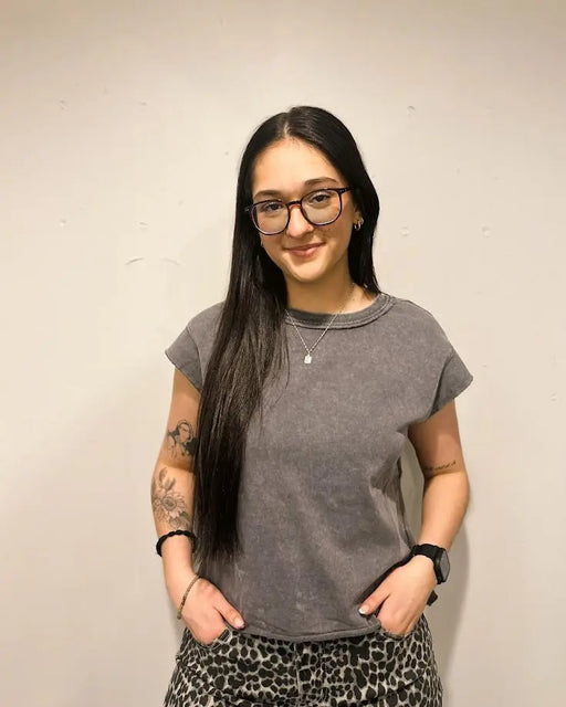 Mineral Wash Boxy Tank Top Dear lover