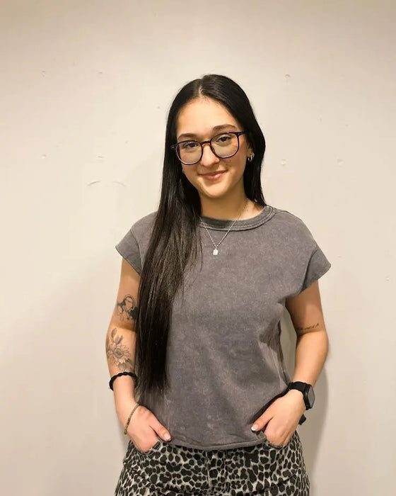 Mineral Wash Boxy Tank Top Dear lover