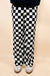 Checked Print High Waist Wide Leg Pants Dear lover