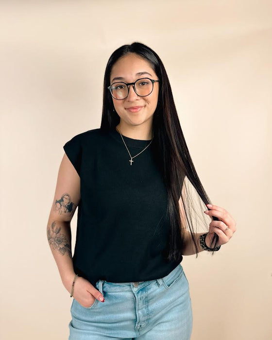 Crew Neck Cap Sleeve Sweater