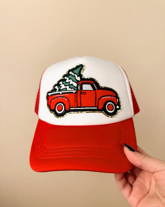 Women's Christmas Trucker Hat- Mesh Snapback
