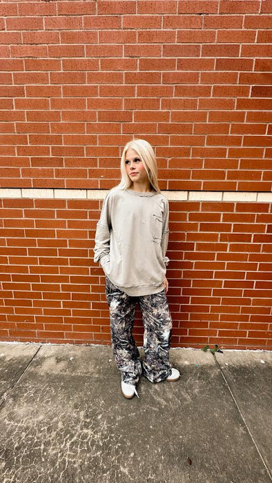 Relaxed Fit Camo Wide-leg Pants