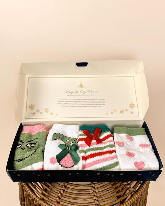 Assorted Fuzzy Christmas Socks - 4 pack