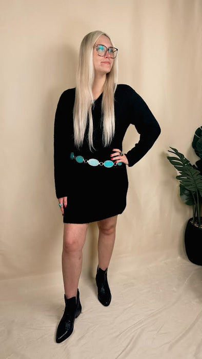 V Neck Sweater Dress