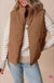 Corduroy Stand Neck Zipped Puffer Vest Dear lover