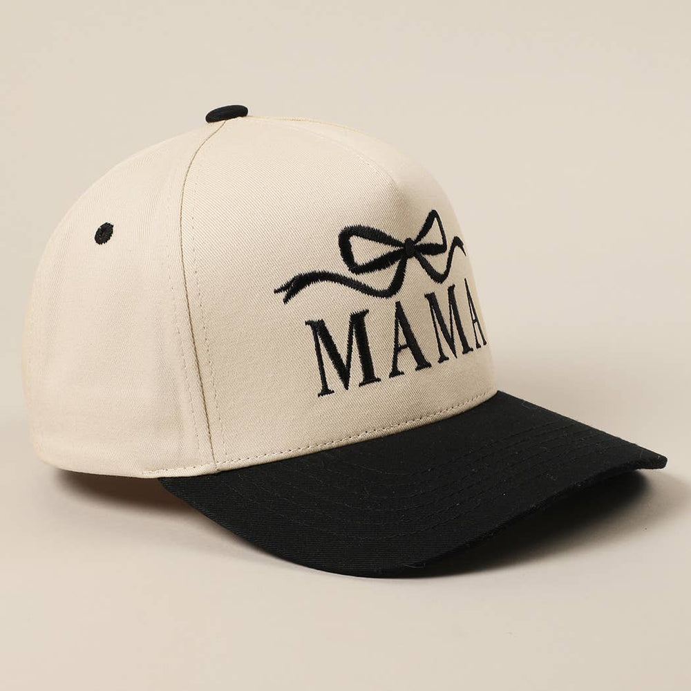 MAMA Ribbon Embroidered Two-Tone Trucker Hat Fashion City