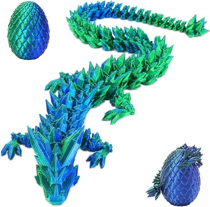 3D Printed Dragon With Egg Fidget Toy - Multiple Colours