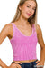 2 Way Neckline Seamless Washed Ribbed Tank Top - LECCE