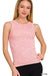 2 Way Neckline Washed Ribbed Cropped Tank Top - LECCE