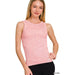 2 Way Neckline Washed Ribbed Cropped Tank Top - LECCE