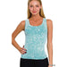 2 Way Neckline Washed Ribbed Cropped Tank Top - LECCE