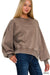 Zenana acid wash oversized fleece pullover in Mocha