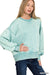 Zenana acid wash oversized fleece pullover in Dusty Teal