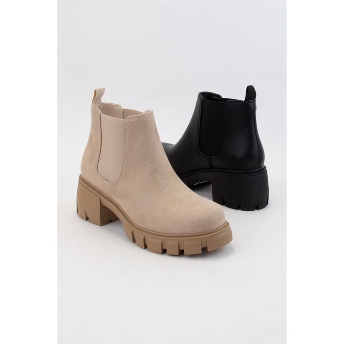 Poppy Chunky Lug Sole Chelsea Ankle Boots