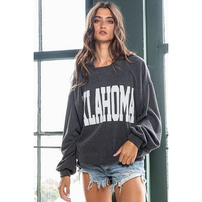 'oklahoma' Comfy Oversize Graphic Sweatshirt