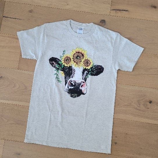 Cow With Sunflower Tee