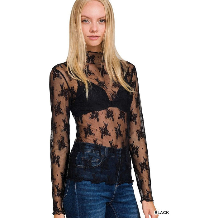 Lace See-through Layering Top