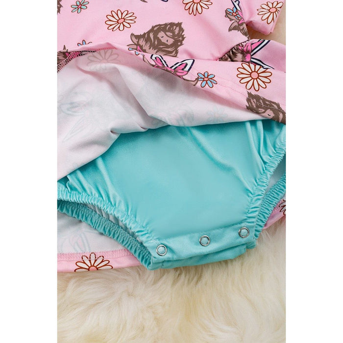 Highland Cow With Easter Ears Baby Dress