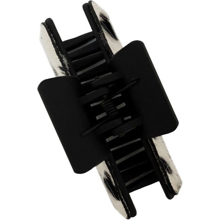 Cowhide Patterned Genuine Leather Hair Claw Clips