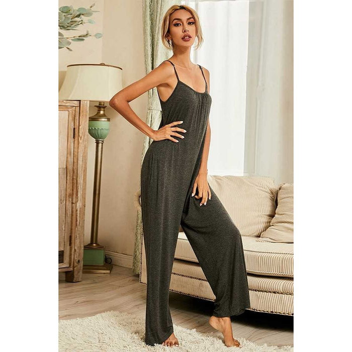 Wide Leg Cami Jumpsuit With Pocket
