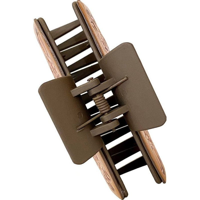 Western Conch Gemstone Paisley Leather Hair Claw Blonde Bull