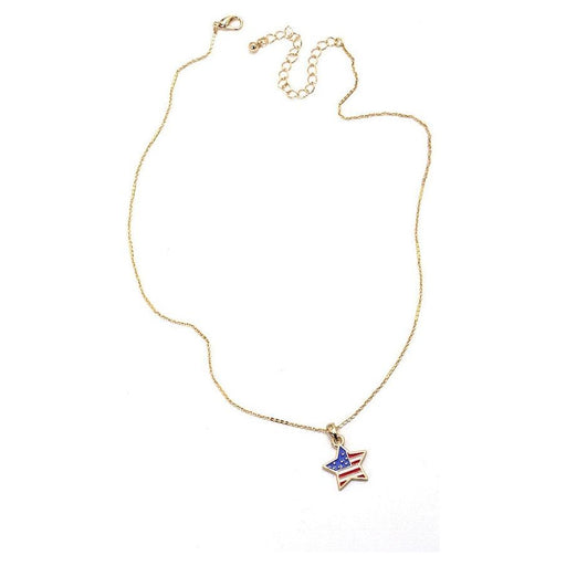 4th Of July Flag Star Necklace