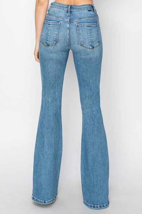 Risen Mid Rise Flare Basic Jeans