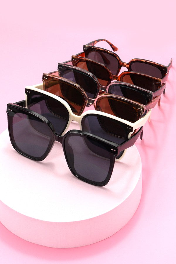 Acetate Square Cateye Sunglasses Set