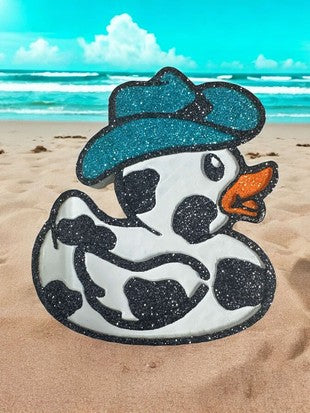Cow Print Cowboy Rubber Duck Car Freshie