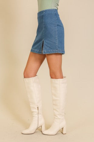 Rodeo Nights Stretchy Denim Skirt