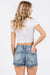 High Rise Destroyed Denim Shorts PETRA153
