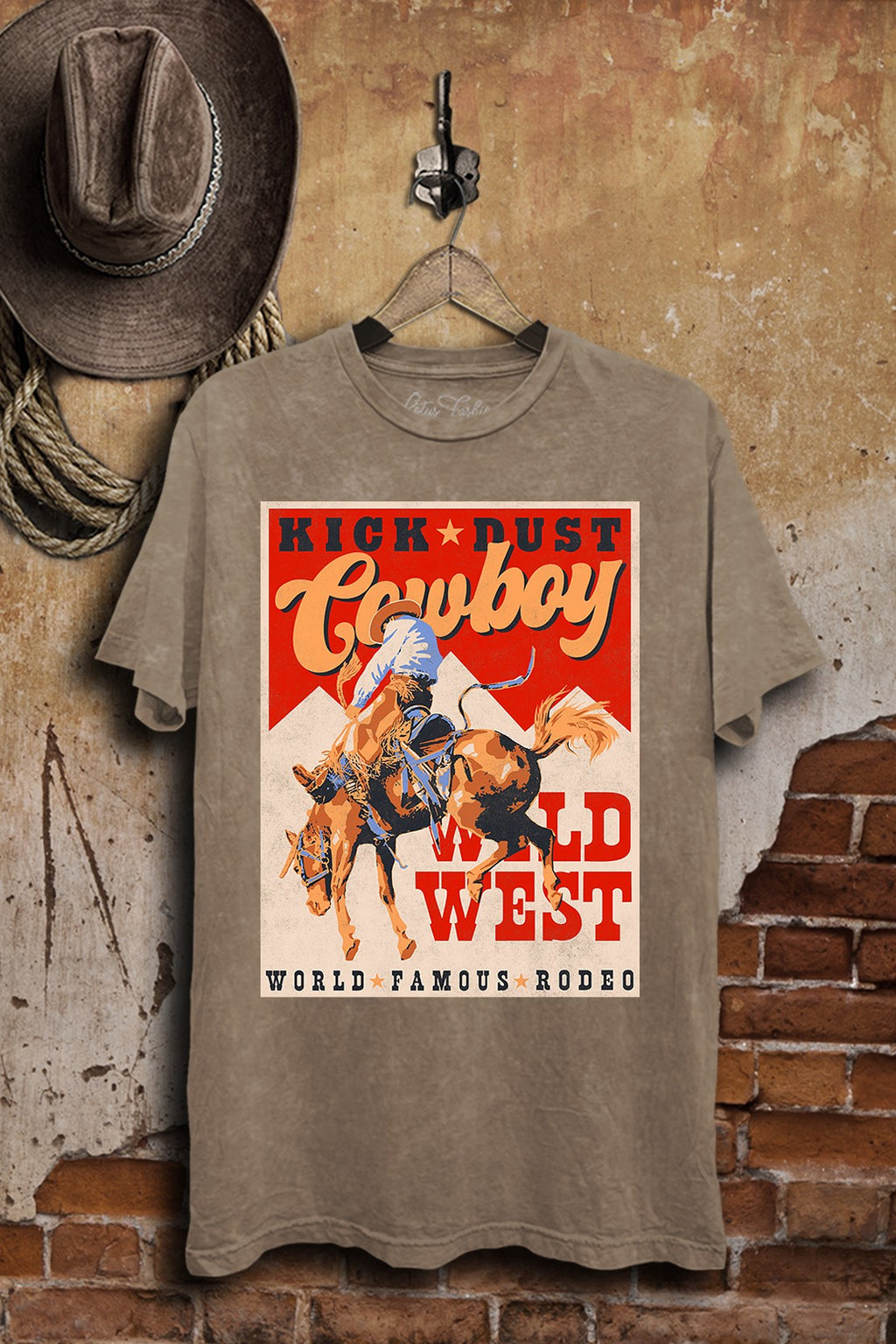 Kick Dust Cowboy Graphic Top
