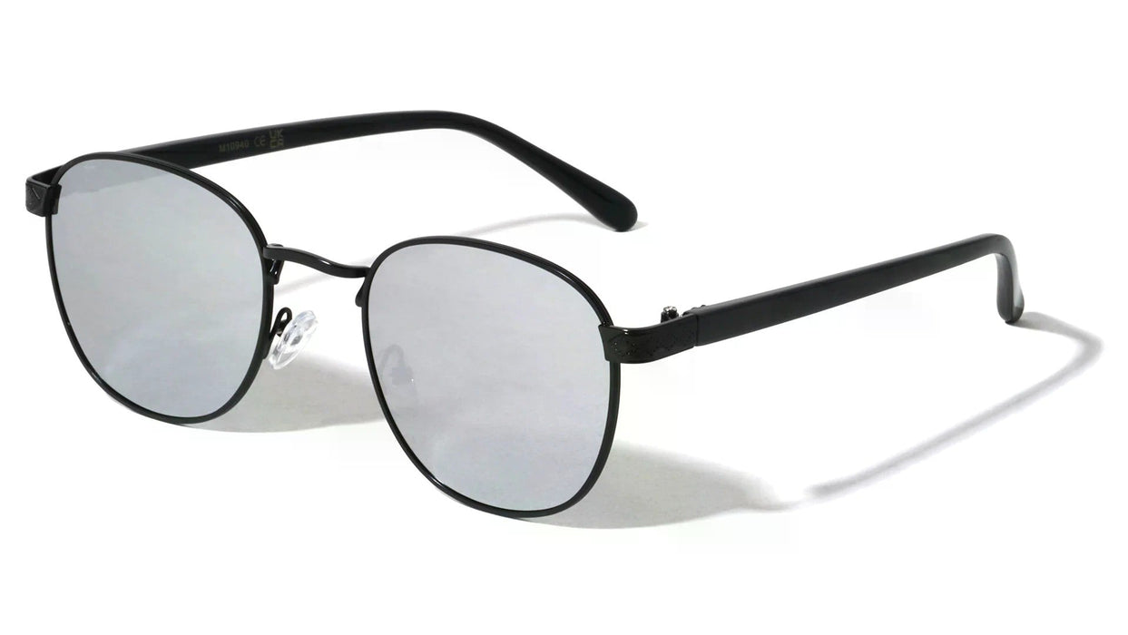 Engraved Hinge Retro Round Sunglasses Yoomoo