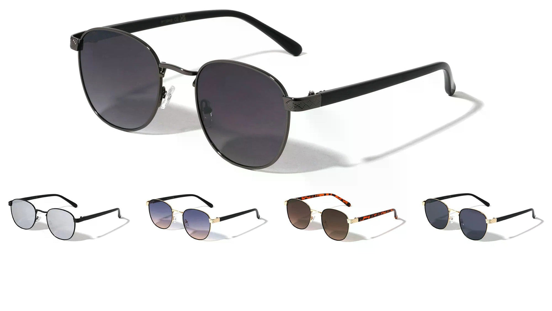 Engraved Hinge Retro Round Sunglasses Yoomoo