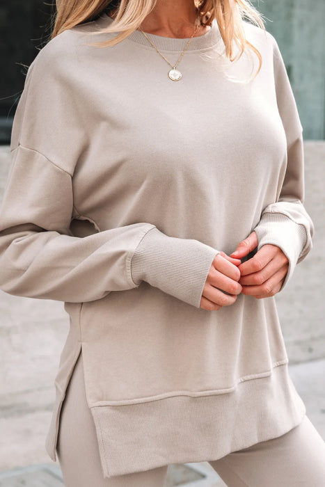 Oversize Sweatshirt  & Ribbed Leggings Set
