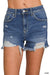Distressed Hem Denim Shorts Zenana