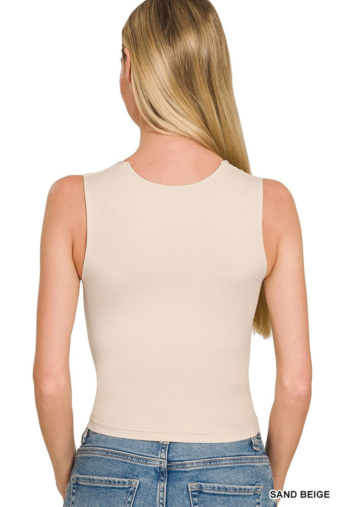 Seamless Double Layered Square Neck Tank Top