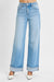 Tummy Control High Rise Long Inseam Wide Cuffed Risen Jeans