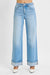 Tummy Control High Rise Long Inseam Wide Cuffed Risen Jeans