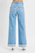 Tummy Control High Rise Long Inseam Wide Cuffed Risen Jeans