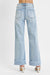 Tummy Control High Rise Ankle Wide Cuffed Jeans Risen