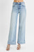 Tummy Control High Rise Ankle Wide Cuffed Jeans Risen