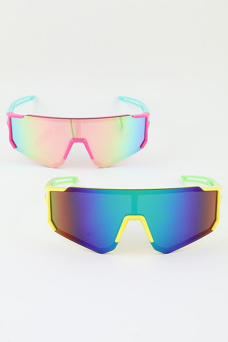 Kids Two Toned Shield Sunglasses H&D Accessories