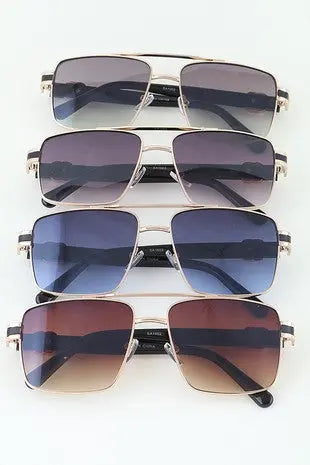 Luxury Striped Aviator Sunglasses