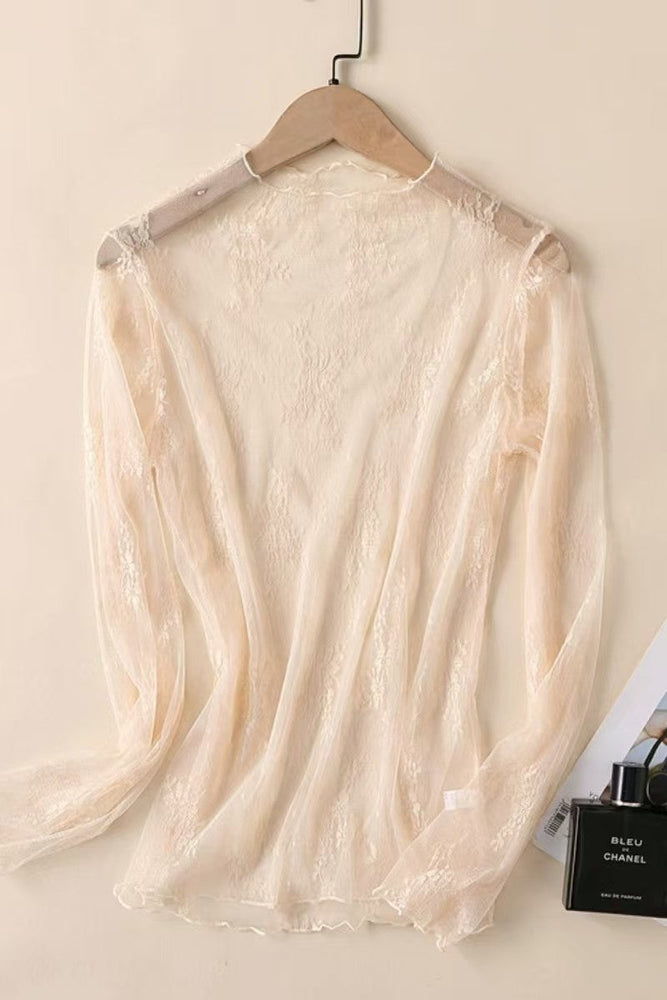 Mesh Sheer Lace Top La Roseason